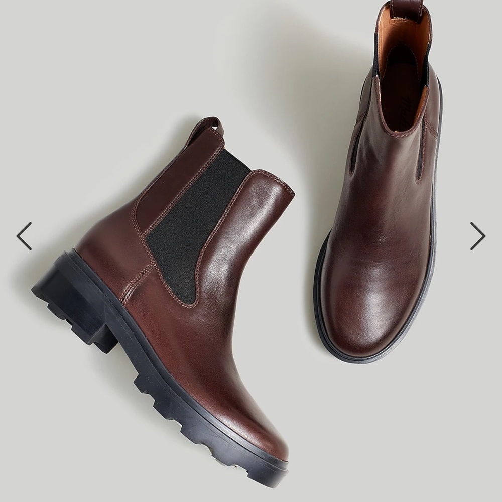 Madewell wyckoff chelsea lugsole boot in leather